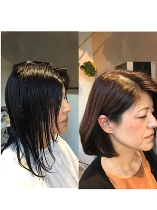 ミディアム 河野 薫のヘアスタイル