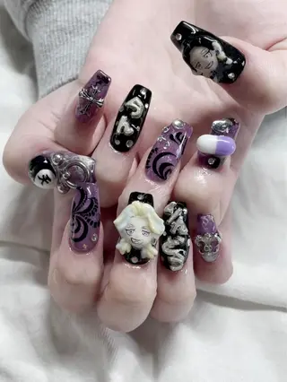 セミロング カラー パーマ ヘアアレンジ メンズ キッズ ネイル マツエク・マツパ アイブロウ ⛓Miyu ⛓のネイルデザイン