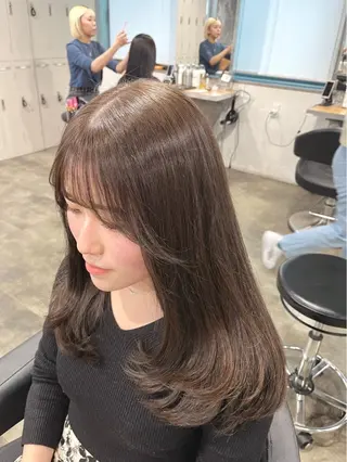 ロング カラー 🤍ベージュ/透明感 韓国ヘア/まりん🤍のヘアスタイル
