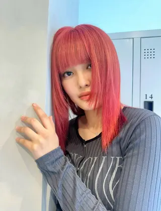 ミディアム カラー 似合わせ小顔ショート /akane🐰♥️のヘアスタイル