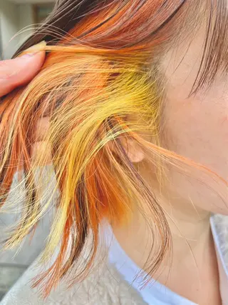 セミロング カラー 髪質改善&艶カラー/ ほんだあみ (♡)のヘアスタイル