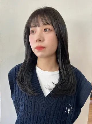 セミロング カラー 韓国ヘア 🎀華澄のヘアスタイル