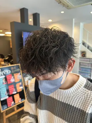 パーマ メンズ 💈メンズサロン シャドウパーマ大募集のヘアスタイル