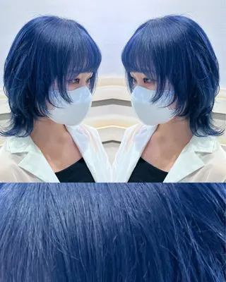 セミロング カラー ハイトーンカラー/ 青髪/💙みずき💙のヘアスタイル