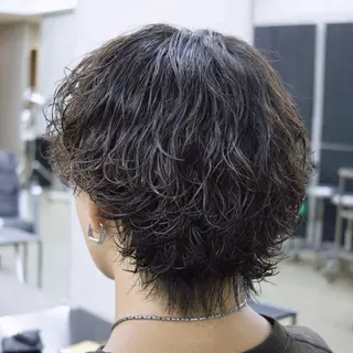 セミロング パーマ メンズ 池田 駿のヘアスタイル