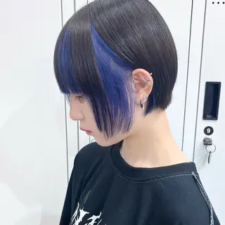 ショート カラー ヘアアレンジ 𝐠𝐢𝐫𝐥𝐲 𝐦𝐨𝐝𝐞🖤のヘアスタイル