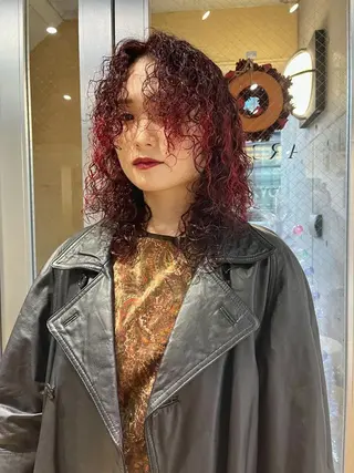 ミディアム ハイトーンNo.1✨ パーマ✨イマイタツヤのヘアスタイル