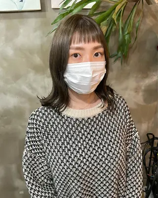 セミロング カラー 木村陸弥 似合わせ 透明感カラー🌿のヘアスタイル