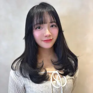 セミロング 上品♡韓国レイヤー ‎🤍のの‎🤍のヘアスタイル