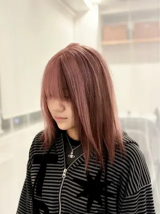 セミロング カラー GaKu/ハイトーン /ブリーチ/ブロンドのヘアスタイル