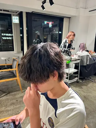 ショート パーマ メンズ become men's hair 名駅店所属・名駅/フェザーパーマ 韓国ヘア/森岡のヘアスタイル