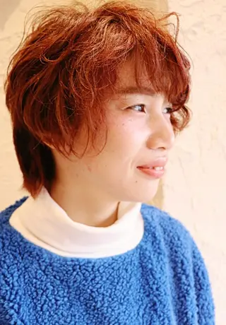 ショート カラー パーマ LAMP HAIR  ランプヘアー所属・徳永 博志のヘアスタイル