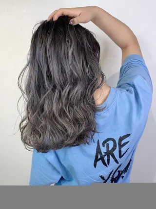 ミディアム カラー パーマ ヘアアレンジ メンズ キッズ _WHITE 高槻のヘアスタイル