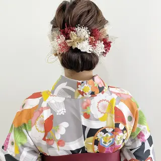 ミディアム カラー ヘアアレンジ お洒落パーマ/ 艶カラー/michiのヘアスタイル