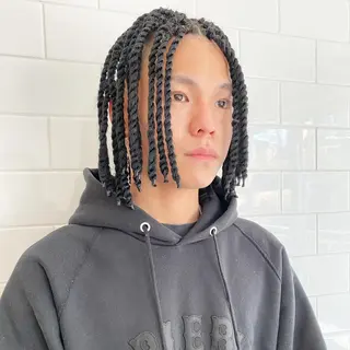 ミディアム カラー パーマ ヘアアレンジ メンズ キッズ ネイル マツエク・マツパ 中元 淳のヘアスタイル