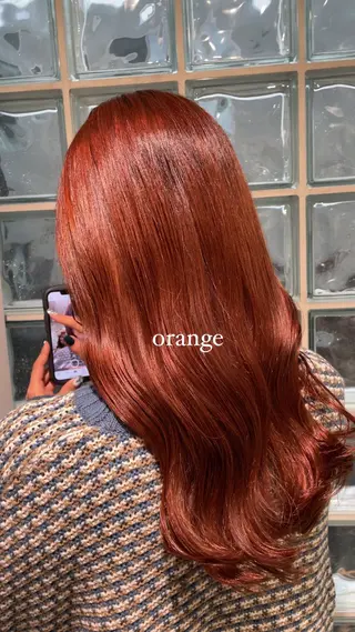 ロング カラー Hair salon　Sui所属・コテ巻き風パーマ 暖色カラー/伊藤菜月のヘアスタイル