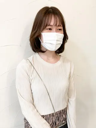 ミディアム カラー 樋野 亮のヘアスタイル