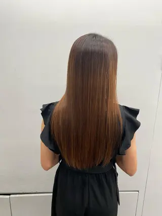 ロング 京都レイヤーカット/ 縮毛矯正/羽柴りくのマツエク・マツパデザイン