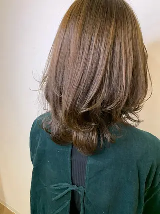 ミディアム カラー パーマ ヘアアレンジ メンズ キッズ ネイル マツエク・マツパ オリーブカラー 特化　　kaiのヘアスタイル