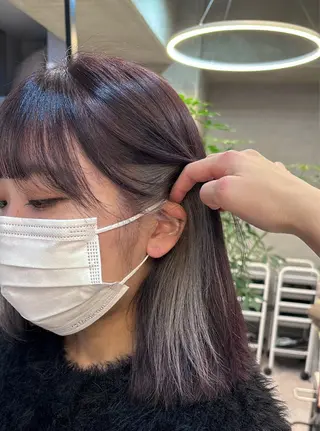 ミディアム カラー 🍒サクラ🍒 /透明感カラー/艶髪のヘアスタイル