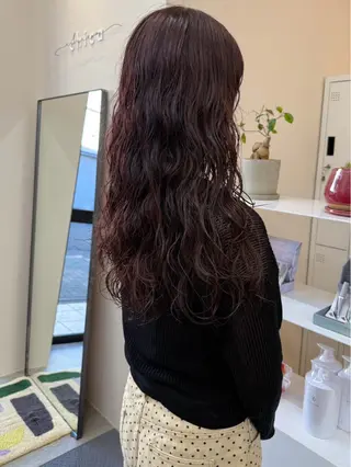 ロング パーマ runa/パーマ /ワンカラーモデルのヘアスタイル