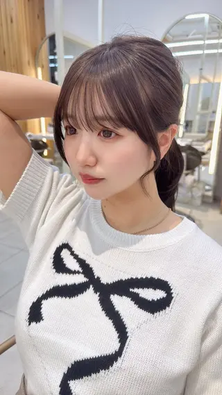 セミロング レイヤーカット/ 顔まわり/アオイのヘアスタイル