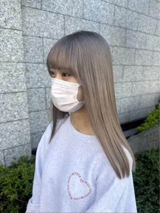 セミロング カラー 【美髪ハイトーン】 髪質改善/大和🎀のヘアスタイル