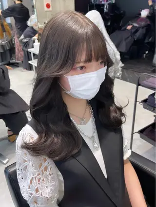 ロング カラー パーマ ヘアアレンジ メンズ キッズ ネイル マツエク・マツパ アイブロウ 🎀韓国スタイル YURINA🎀のヘアスタイル