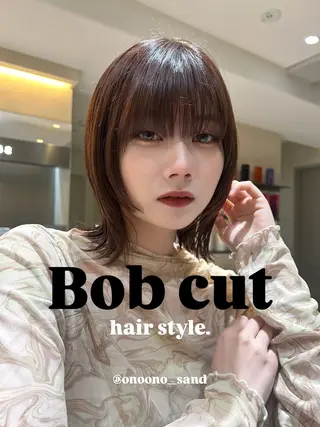 ミディアム 表参道パツッとボブ 美容師♡ゆいかのヘアスタイル