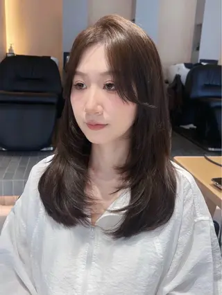 ミディアム カラー ワンホン/韓国ヘア 🤍amiのヘアスタイル