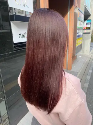 セミロング YASU🍎CUT 赤系カラー/ヘアケアのヘアスタイル