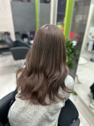 セミロング 縮毛矯正/艶カラー /髪質改善/なんばのヘアスタイル