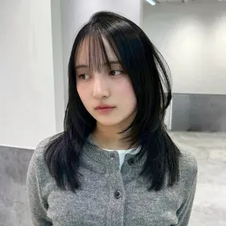 ミディアム GO TODAY 原宿Verno店所属・韓国風レイヤー/顔周 り×透明感/きょうのヘアスタイル