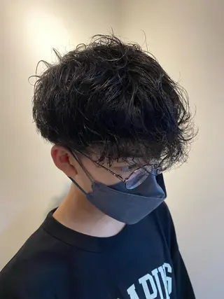 ショート 波巻きスパイラル/ メンズパーマ/ゆうひのヘアスタイル