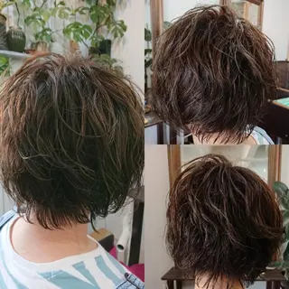 ショート カラー パーマ 鈴木 隆広のヘアスタイル
