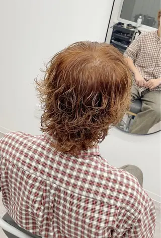 ミディアム カラー パーマ メンズ メンズ専門店 BORDOのヘアスタイル
