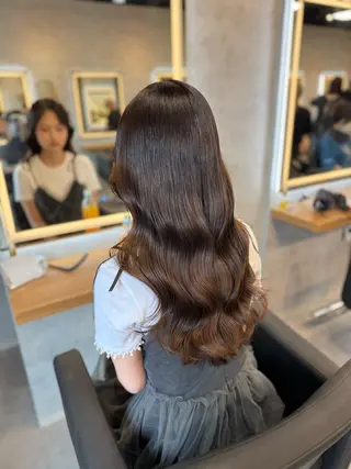 ロング カラー ヘアアレンジ ブリーチなし赤み消し カラー/HAYATOのヘアスタイル