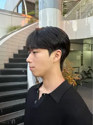 パーマ メンズ 森 ハリス誠一のヘアスタイル