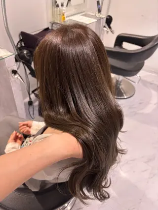 ロング カラー ワインレッド🍒ラベ ンダーKiyokaのヘアスタイル