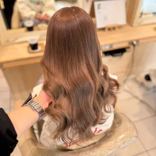 ロング ハイトーンカラー 髪質改善カラーノトのヘアスタイル