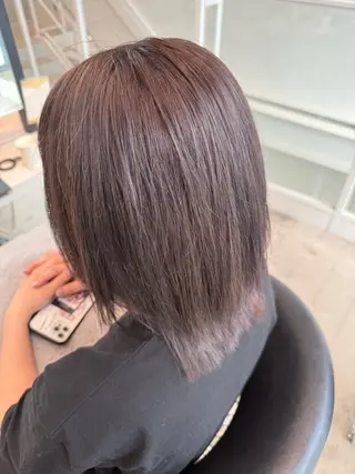 セミロング カラー みっちー/ブリーチ なしダブルカラーのヘアスタイル