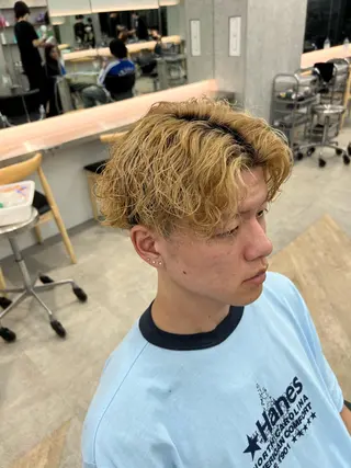 カラー パーマ メンズ 🌀toa/波巻き✨ /メンズパーマ／栄のヘアスタイル