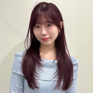 セミロング 🌹ハッシュカット、 レイヤー韓国ヘア🌹のヘアスタイル