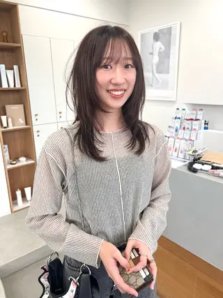 セミロング カラー 似合わせカット/デザ インカラー/伊藤吏紀のヘアスタイル