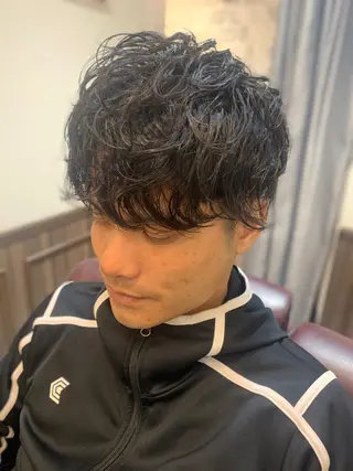 パーマ メンズ Million Bucks barber shop所属・カットモデル募集 いさかのヘアスタイル