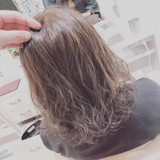 ミディアム カラー パーマ 難しい髪質の縮毛矯正 高岡/射水/髪質改善のヘアスタイル