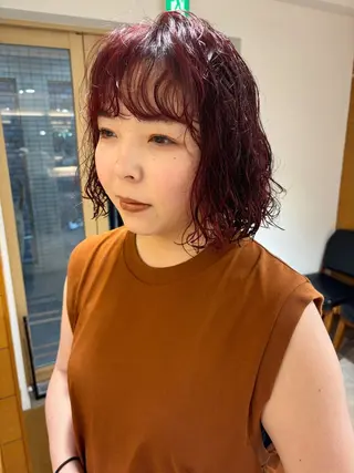 ショート カラー パーマ 齋藤 咲のヘアスタイル