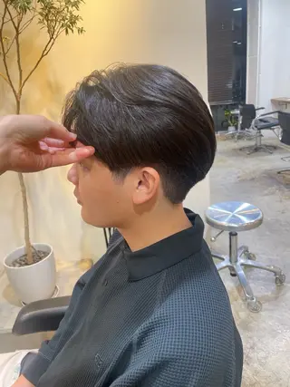 ミディアム カラー パーマ RIN／韓国ヘア レイヤーカットのヘアスタイル