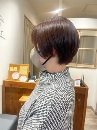 ショート カラー 上品な暖色/丸みボブ Chie🪷のヘアスタイル