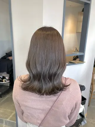 セミロング カラー 西村 れいのヘアスタイル